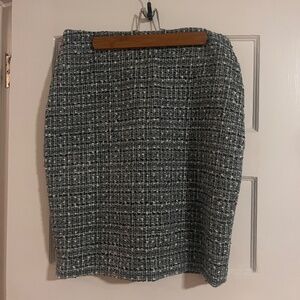 [NEW] KARL LAGERFELD PARIS Tweed Pencil Skirt in Blue / White: Sz 12
